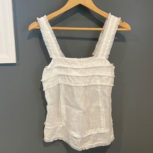 J Crew white lite fringe detail tank, 00